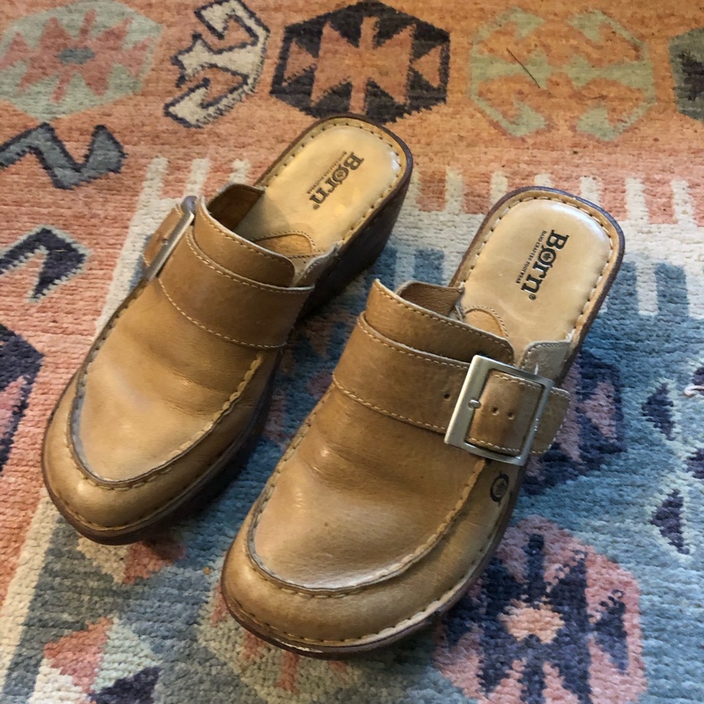 Vintage Born Leather Clogs